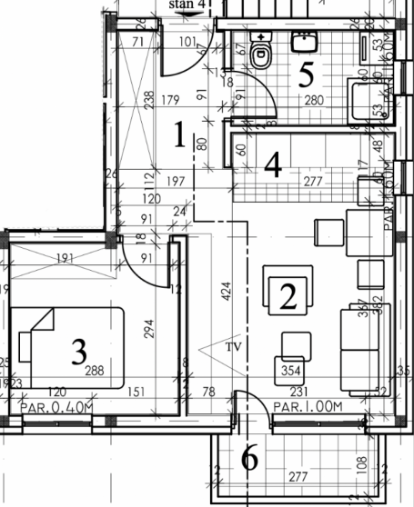 Novogradnja Ledine 1.5 stan 37m² sa parking mestom