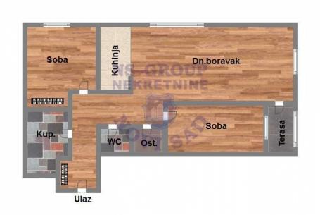 Trosoban stan od 62m2, Telep