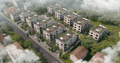 New luxury complex with pool in Tivat near the sea