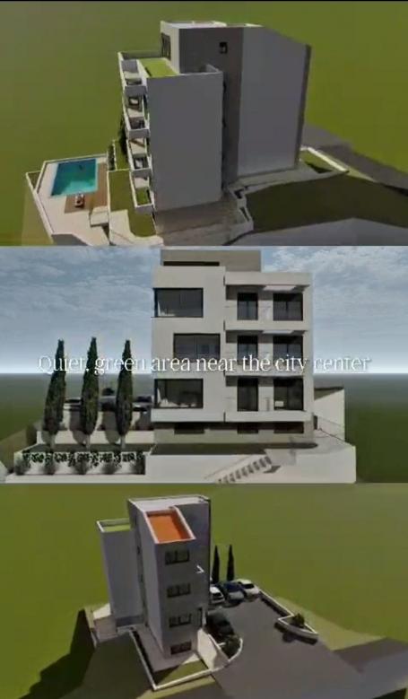 Land plot with a residential building with 8 apartments and a swimming pool in Donja Lastva