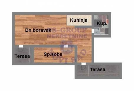 Dvosoban stan u Petrovaradinu, 45m2