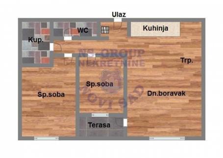 Trosoban stan u Sremskoj Kamenici, 71m2