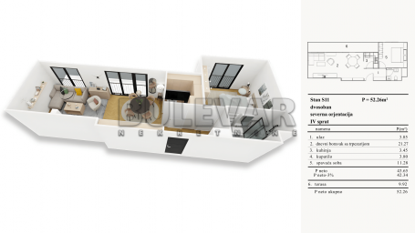 Novogradnja u blizini Doma zdravlja 2.0, 52.26 m2