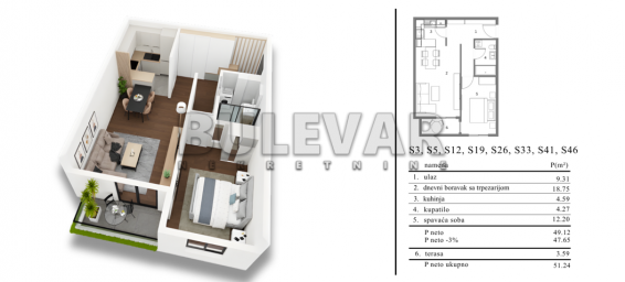 Novogradnja u blizini Knjaževačke, 2.0, 51.24 m2