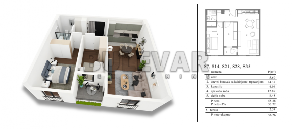 Novogradnja u blizini Knjaževačka, 2.5, 56.26 m2