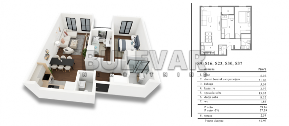 Novogradnja u blizini Knjaževačke, 2.5, 59.93 m2