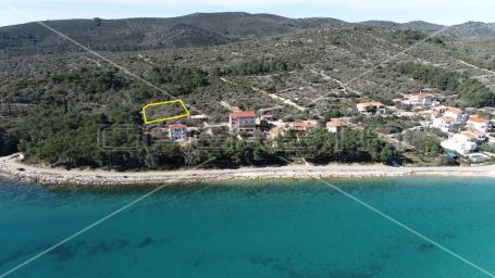 Građevinsko zemljište, pogled na more, 70m do mora,1343 m2, Kali, Ugljan