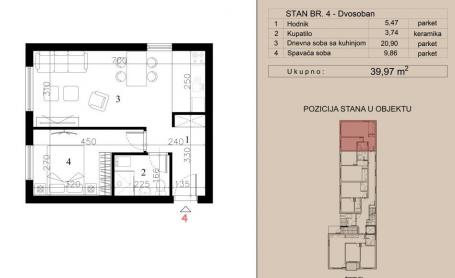 NOVI SAD - TELEP - 39.97 m2