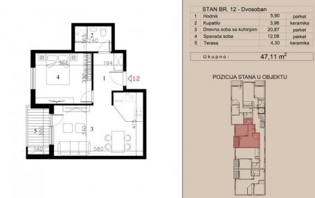 NOVI SAD - TELEP - 47.11 m2
