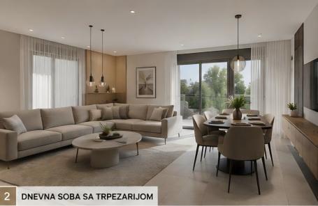 Moderan dvosoban stan 62 m² u novogradnji sa garažom – Lazi, Budva