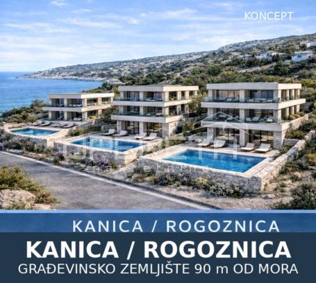 ATRAKTIVNO GRAĐEVINSKO ZEMLJIŠTE – KANICA / ROGOZNICA, 90m OD MORA, ASFLATIRANI 