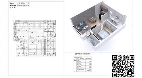 NOVI SAD - PODBARA - 45.34 m2