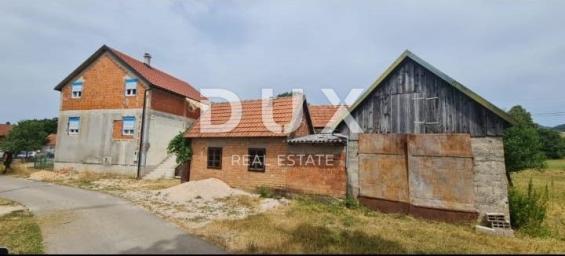 OTOČAC, BRINJE - Kuća u roh-bau fazi s 42.800 m2 okućnice