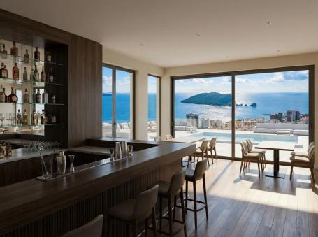 Dvosoban stan 115.76m² sa pogledom na more u novom luksuznom kompleksu u Budvi (Mogućnost kupovine p