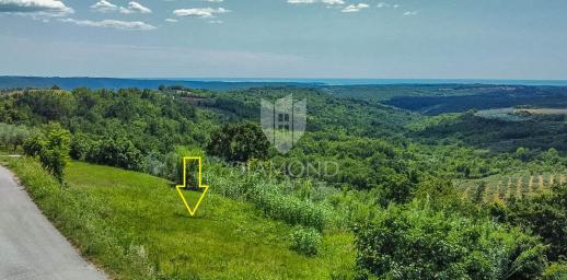 Buje, zemljite sa građevinskom dozvolom i panoramskim pogledom na more!