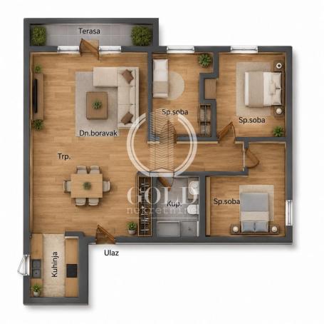 Prodaja stana-Bulevar Patrijarha Pavla, Troiposoban, 59m2 ID#12405