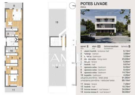 U IZGRADNJI Trosoban stan, 89,09 m², Adice, 2. sprat - POVRAT PDV + PARKING