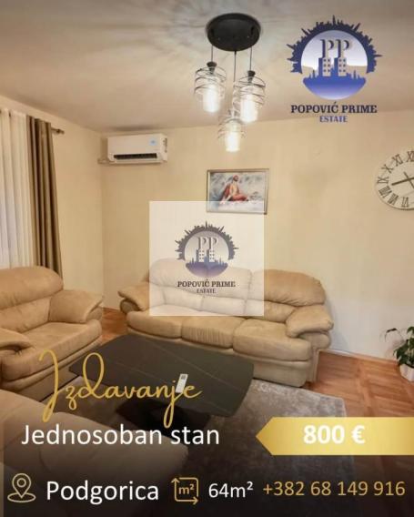 IZDAJE SE DVOSOBAN STAN | 800€ – STARI AERODROM, PODGORICA