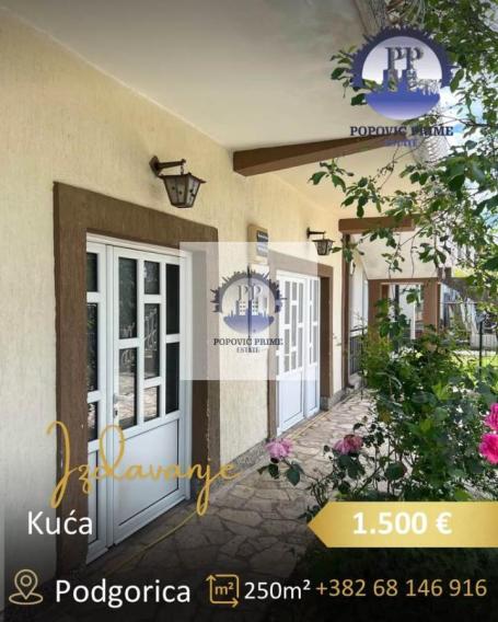 IZDAJE SE KUĆA | 250m² | 1.500€ – TOLOŠI, PODGORICA