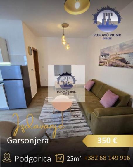 IZDAJE SE GARSONJERA | 25m² | 350€ – MOMIŠIĆI, PODGORICA