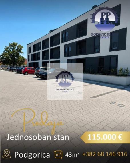 PRODAJE SE JEDNOSOBAN STAN | 43m² | 115.000€ – ZABJELO, PODGORICA