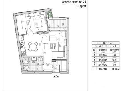 Podbara- Fantastičan Dvosoban stan 39 m2 u Izgradnji na Top Lokaciji-povrat PDV-065/385 8880