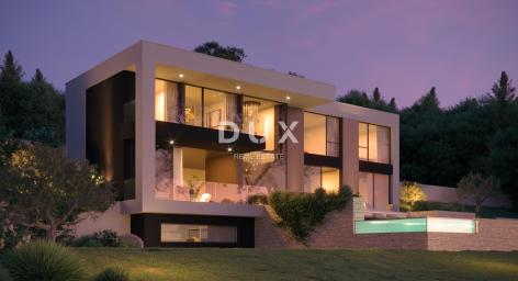 OPATIJA, LOVRAN - Atraktivno zemljište iznad Lovrana, pogled na more, spremno za gradnju, 1071m²