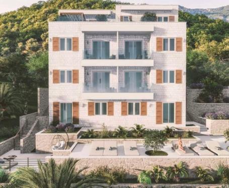 Excellent plot 1200 m2 for the construction of two villas of 480m2 each (GBA 960m2) in Tivat