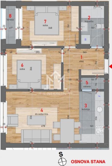 Trosoban stan, 52.97m2 centar grada