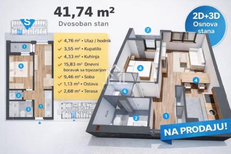 42m2  – 0% provizije – direktno od investitora (PDV uključen)