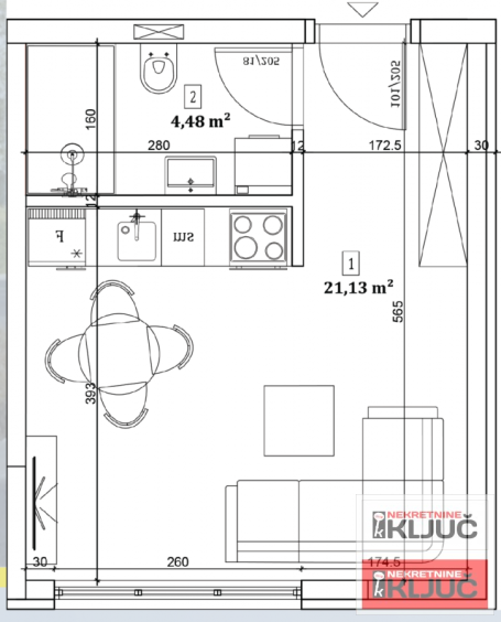 VETERNIČKA RAMPA, 26m2, Garsonjera, Izgradnja