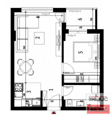 KLISA, 42m2, Dvosoban sa pdv