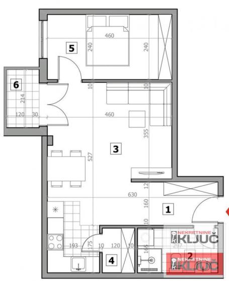 SREMSKA KAMENICA, 51m2, Dvosoban sa pdv, Kredit
