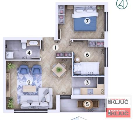 ADICE, 54m2, Dvoiposoban sa pdv