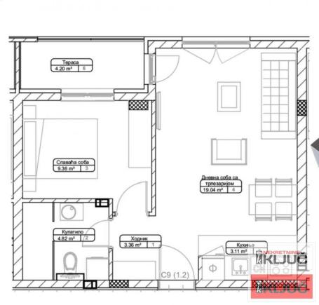 TELEP, 43m2, Dvosoban sa pdv, Izgradnja