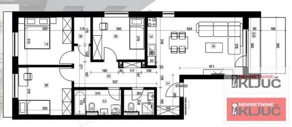 NAJLON PIJACA, 80m2, Troiposoban sa pdv, Izgradnja, Kredit