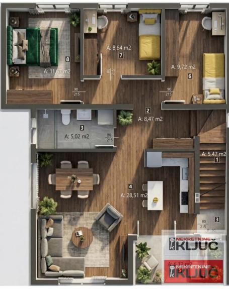 KOD NAJLON PIJACE, 100m2, Petosoban-duplex sa Krovnom terasom i parking mestom