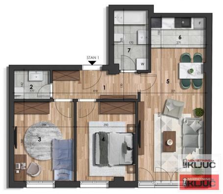 SOMBORSKI BULEVAR, 59m2, Trosoban sa pdv