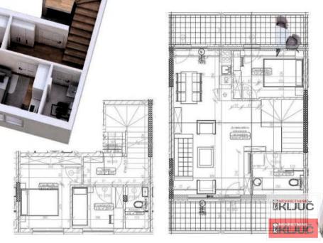 BLIZINA LIPOV GAJA, 65m2 + 20m2 Terasa, Troiposoban sa pdv