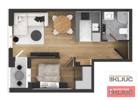 ADICE, 40m2, Dvosoban sa pdv, može Kredit