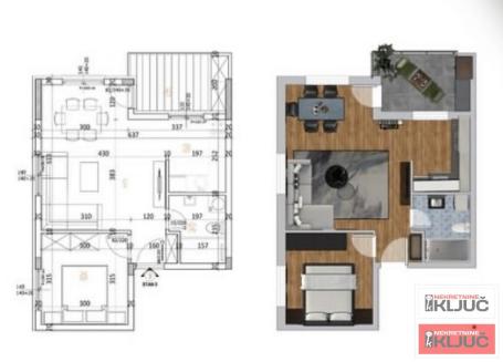 ADICE, 47m2, Dvosoban sa pdv
