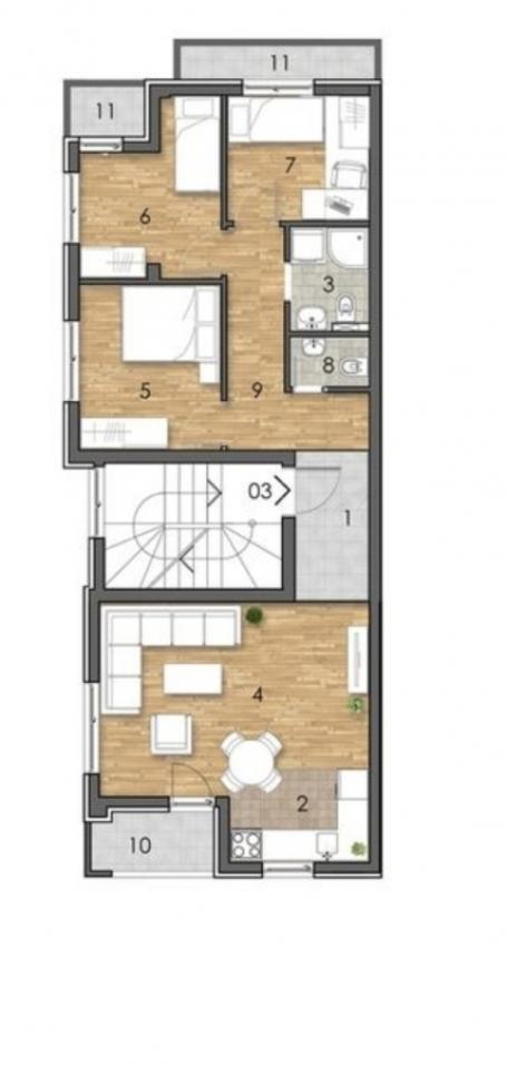 ALIBEGOVAC, Četvorosoban 80 m2 + 58m2 terasa, Bazen