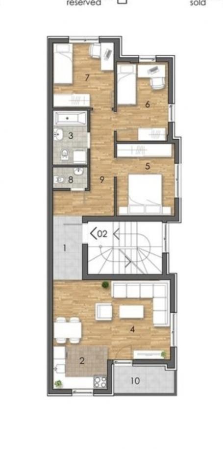 ALIBEGOVAC, 71 m2, Četvorosoban, Vila