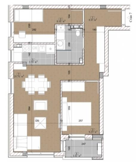 KOD LIDLA-A, 55m2, Dvoiposoban sa pdv