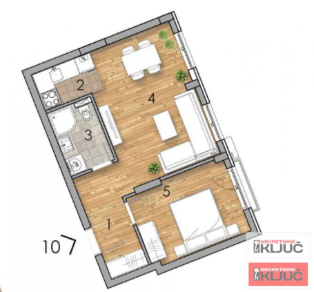 PODBARA, 42m2, Dvosoban sa pdv, brzo useljiv