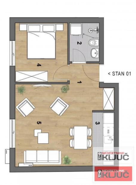 SOMBORSKI BULEVAR, 40m2, Dvosoban sa pdv