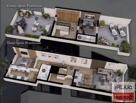 TELEP, 111m2, Četvorosoban-Penthouse, Nov sa pdv