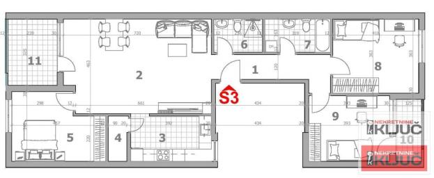 BLIZINA LIPOV GAJA, 103m2+100 m2 krone terase Četvorosoban sa pdv, Izgradnja