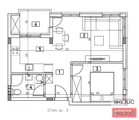 ADICE, 40m2, Dvosoban sa pdv