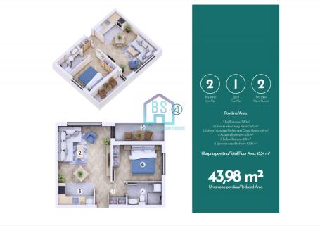 Prodaja, Stan, 44m2 , Adice